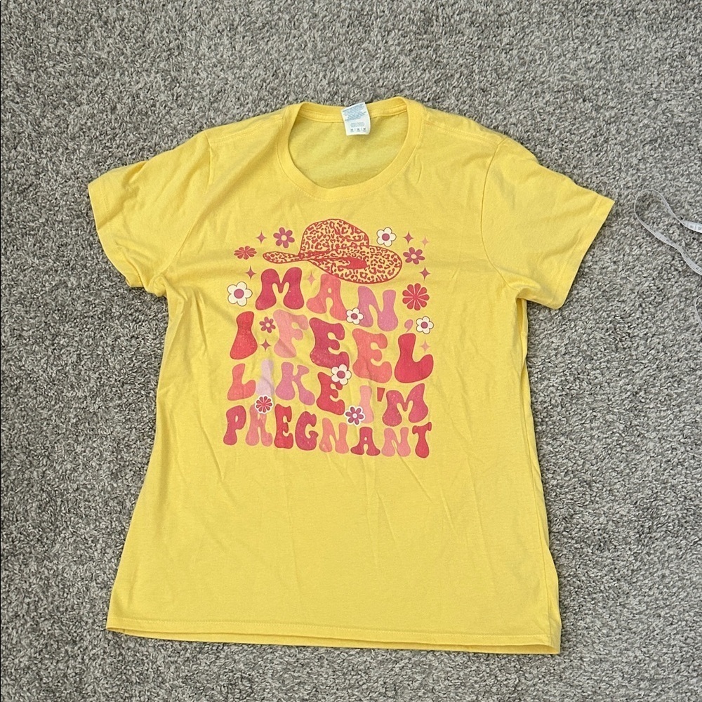 Yellow Graphic T-Shirt man I feel like I’m pregnant